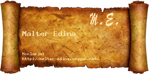 Malter Edina névjegykártya
